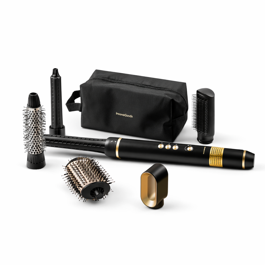 Brosse Sèche-Cheveux et Coiffeur Multifonction Ionique avec Technologie Coanda et 7 Accessoires Wavify InnovaGoods